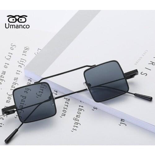 Umanco 2021 Women Multicolor Square Steampunk Sunglasses Vintage Fashion Sun Glasses Female New Brand Design Eyeglasses UV400