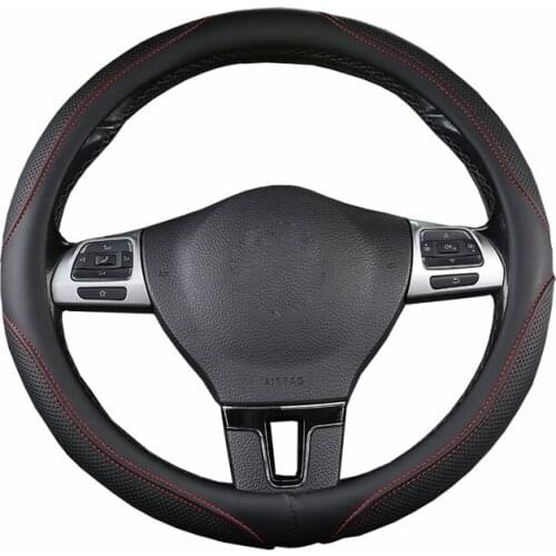 Universal Breathable PU Leather Car Steering Wheel Cover 6 Colors to Choose For 37- 38 CM 14.5"-15" on Steering-Wheel For Toyota