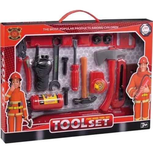 Fireman Sam Toolbox Childrens Toys Baby Fire Fighter House Tools 911 Fire Hero Cartoon Simulation Kids Boys Girls Present gift