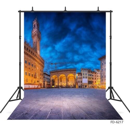 Buildings Tower Street Photo Backdrop Computer Printed Fond Background for Baby Children Portrait Photophone Photography Props