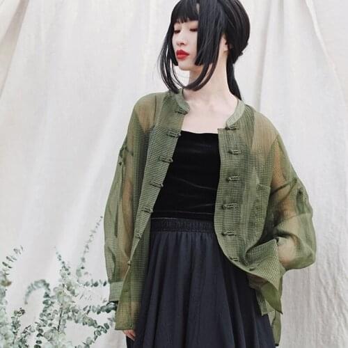 Chinese Style Harakuju Women Cardigan Summer 2021 New Female Thin Tang Suit China Tops Loose Casual Vintage Shirt Hanfu Clothing