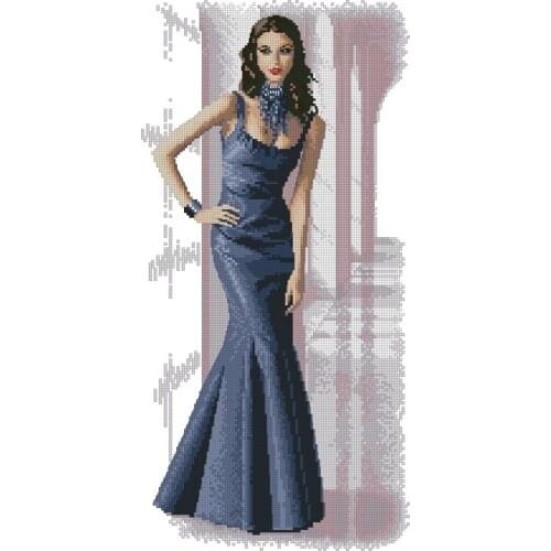 Gold collection premium nostalgic counted cross stitch kit Isabella fashion elegant lady girl woman movie star superstar