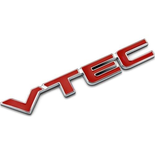 3D Red VTEC Logo Metal Car Styling Emblem Tail Body Badge Zinc Alloy Sticker for Honda Civic Accord Odyssey Spirior Fit CRV SUV