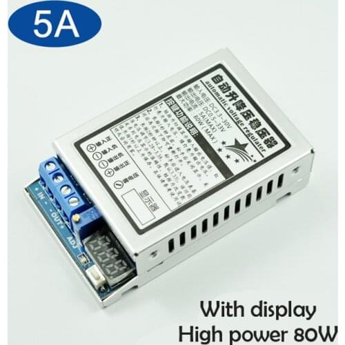 5V/12V/24V 80W Max DC-DC Automatic Buck-Boost Voltage Regulator Power Module Adjustable DC High Power Car