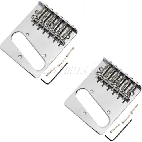 2Pieces Chrome Bridge for Electric Guitar Replacement Guitar Parts Accessories