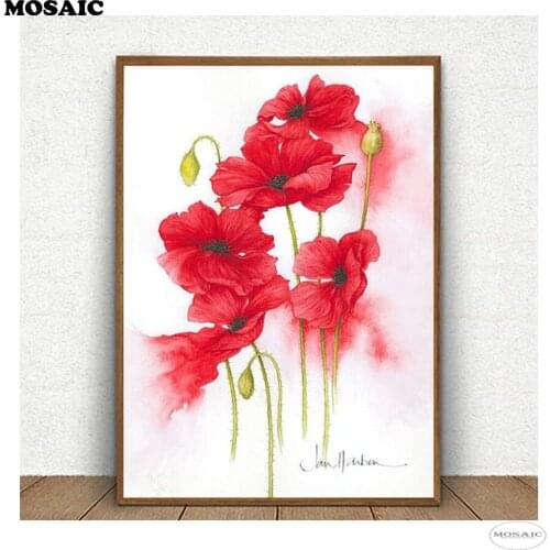 Mosaic DIY Diamond Embroidery,Diamond Painting Abstract flowers Diamond Mosaic Embroidery,With Home Decoration