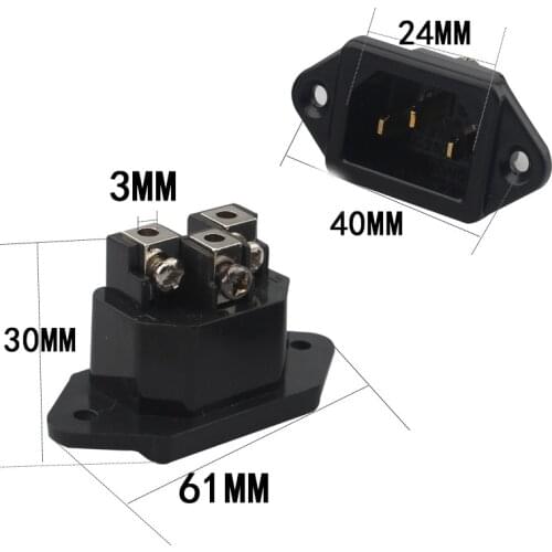 No Welding Audio Adapter 4N Pure Copper Gold / Rhodium Plating IEC Input Connectors Amplifier CD Player