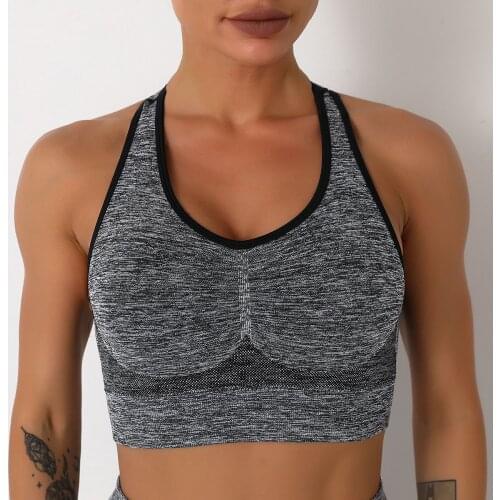 2021 New Push Up Sports Tops Fitness Women Sport Female Sport Gym Crop Vest Padded Seamless Brassiere Sports Top Workout Bra