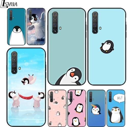 Lovely Penguin for OPPO Realme V15 X5 X3 X50 X7 X2 C17 C11 C3 C2 7 7i 6 6S 6i 5 Narzo 20 Pro Black Phone Case
