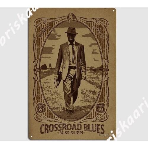 Crossroad Blues Metal Sign Poster Kitchen Designing Wall Mural Tin sign Poster