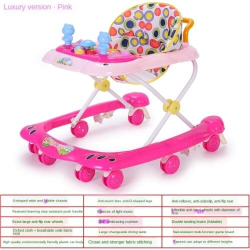 Baby Walker Car Multifunction Baby Walker with Wheels Music Learning Walking Assistant Children Activity Adjustable Baby Walkers