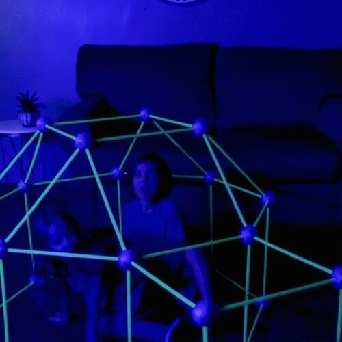 Child Cabin Construction Kit for Kids Boys Girls Construction Fort Building Kit with Rod Link Spheres and Tent XR-Hot