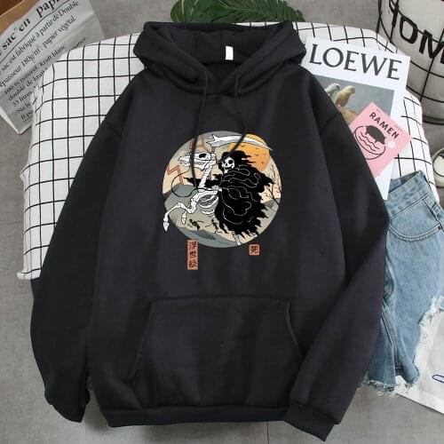 Ukiyo-E Horror Skeleton Japanese Man Hoodies Street Fashion Hip Hop Hoody For Men Comfortable Harajuku Brand Mens Sweatshirt