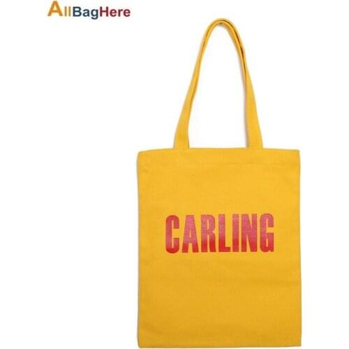 Art Small Fresh Handbags Green Environmentally Friendly Letter Element Travel Canvas Cloth Bag Women Simple Personality Tote Bag