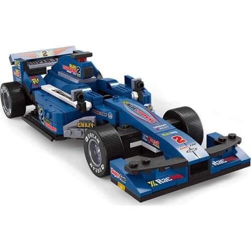 SLUBAN Formula Car 2 Bule Light F1 Vehicle Speed Champions Building Blocks Set Racers Bricks MOC Model Kids Gift Chrismas Gift