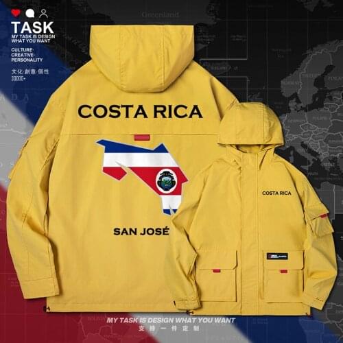 Costa Rica CRI Costa Rican men jacket hooded map nation flag casual long sleeve top new mens fashion for men clothes autumn