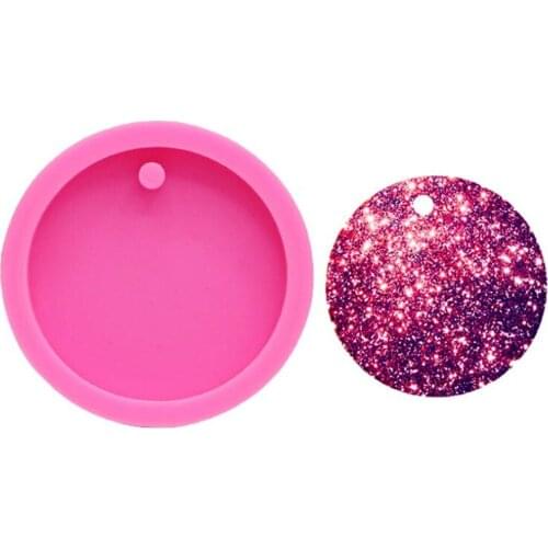 20pcs/lot 5 cm Round Silicone Keychain Mold Resin Silicone Circle Keychain Pendant Clay Mold with DIY Keychain Decoration