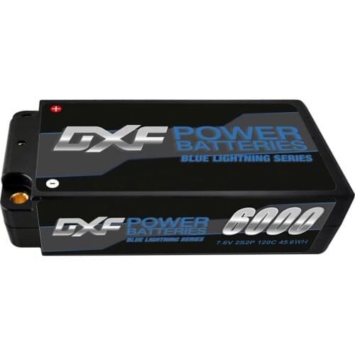 DXF Lipo Battery 2S 7.6V 6000mAh 120C HV 4.35V 5mm Shorty for RC HPI HSP 1/8 1/10 Buggy RC Car Truck Axial Scx10 off-road car