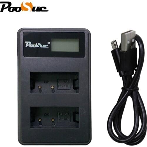 LP-E17 battery Charger LP E17 LPE17 USB Dual LCD display Charger For Canon EOS M3 M5 M6 750D 760D T6i T6s 800D 8000D Kiss X8i