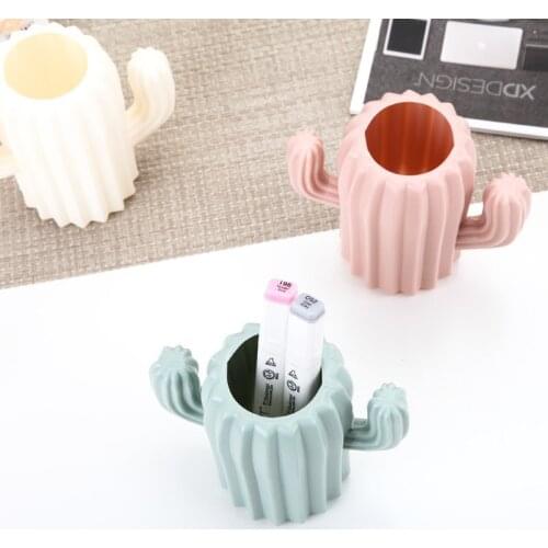 Multifunction Desk Pencil Organizer Holder Creative Cactus Storage Box Stylish Table Plastic Receiver Makeup Organizer Container