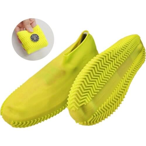 Reusable Rain Shoe Covers Waterproof Rubber Anti Slip Rain Boot Overshoes Raincoat Silicone Shoes Cover Elastic Outdoor Tools
