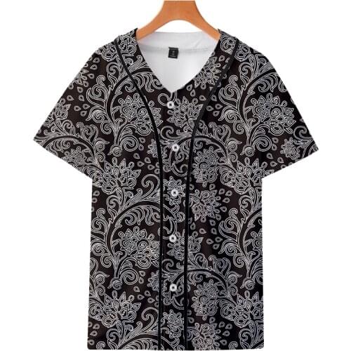 LCFA 3D Printed Personality Sports Top Baseball Uniform Casual Hip-hop Luxury Flower Loose Baseball Jersey Men Tracksuit 4XL