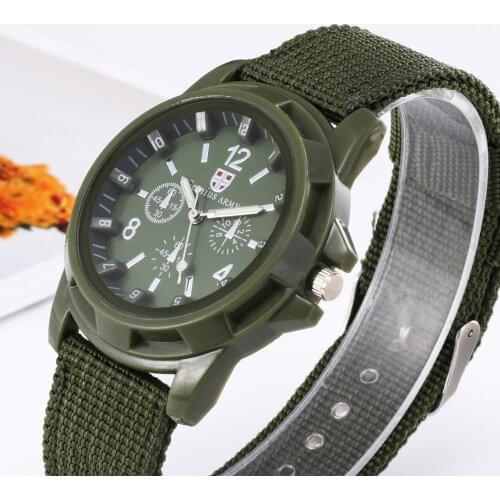 5pcs/set Watch Men Hot Fashion Canvas Strap Army Military Sport Watches Quartz-Watch Male Clocks Relogio Masculino Drop Shipping