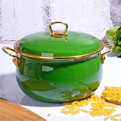 Green Enamel Pot And Lid 22 Cm 5 Lt pots set place pots quality cookware