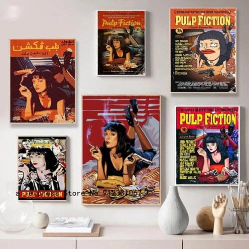 Pulp Fiction Quentin Tarantino Canvas Painting Posters and Prints Wall Art Picture Vintage Movie Decorative Living Room Decor