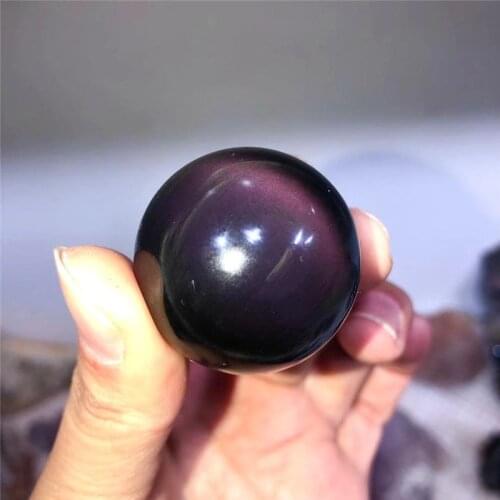 Natural Obsidian Rainbow Eye Transfer Good Luck Bead home decoration fengshui