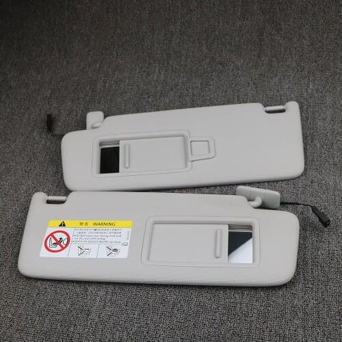 Pair Gray Front Sun Visor Panel With Makeup Mirror For VW Golf 7 SportsVan Jetta MK7 T-Cross Passat B8 CC E-Golf T-Roc 213