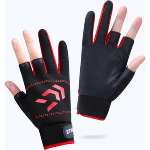 3 Fingers Cut Fishing Gloves Tool for Men Anti-slip Outdoor Fishing Gloves Elasticity Glove Fishing Accessories Fish WorkGloves
