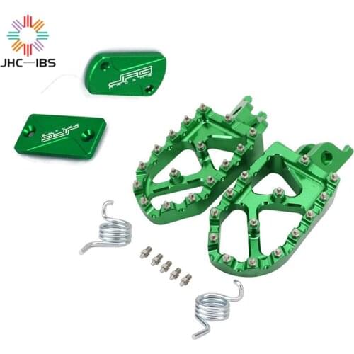 Motorcycle CNC Footrest Footpeg Foot Pegs Front And Rear Brake Reservoir Cover For KX250F KX250 KX450F KLX450R 2006-2020