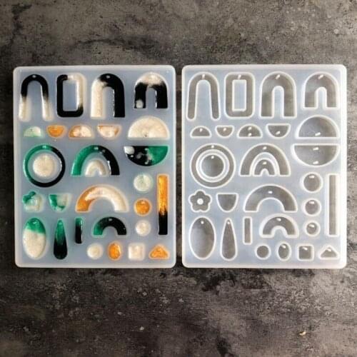 Transparent Silicone Mold Geometry mold resin ring handmade For DIY crystal epoxy earrings ear pendant mold