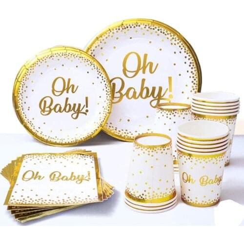 Oh Baby Tableware Decoration Gender reveal Baby Shower Party Decoration Birthday Party Decoration For Kids