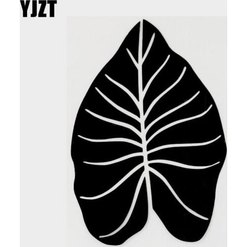 YJZT 8.5CM×12.6CM Funny Plant Tree Leaf Vinyl Decal Car Sticker Black/Silver 18B-0149