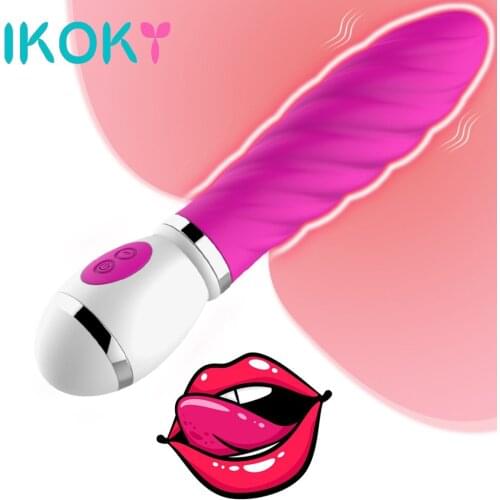 IKOKY 360 Degree Rotation 12 Speed Dildo Vibrator Magic Wand Clitoral G Spot Stimulator Sex Toys For Women Female Masturbator