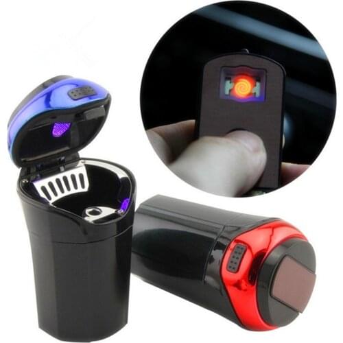 1Pc Universal Creative Car Ashtray Trash Detachable Lighter with LED Light and Lid Car Accessories Interior For Gift