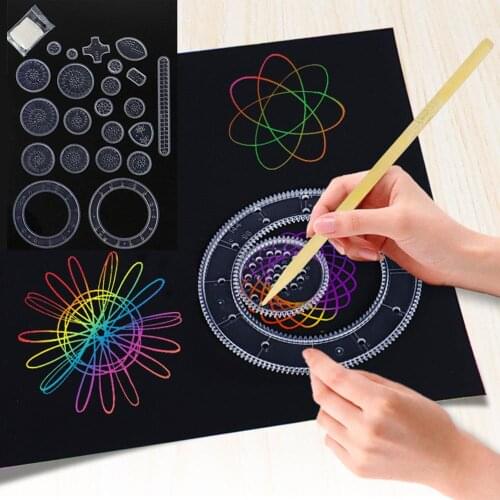 22pcs Spirograph Drawing toys set Interlocking Gears & Wheels Drawing Accessories Creative Early Educational Toy For children