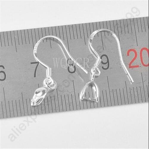 50PCS Lettering 925 Silver Earring Hook Drop Earrings Clip Hooks Suitable For DIY Earring Jewelry Making Accessories