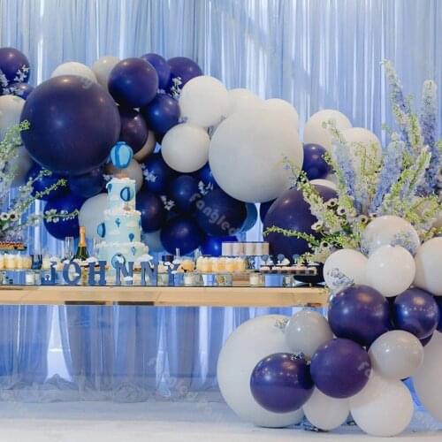 69pcs Matte Navy blue Balloon Garland Arch White Gray Balloon Baby Shower Birthday Wedding Party Decoration Supplies