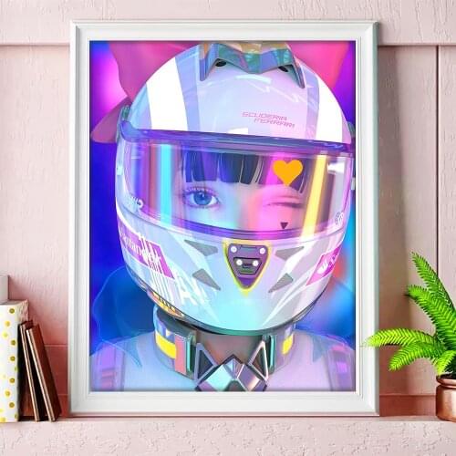 5D DIY Diamond Embroidery Locomotive Girl Picture Cartoon Full Circle Diamond Painting Mosaic Embroidery Set Home Decoration