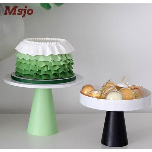 Msjo Macaron Color Cake Stand Wooden Rack With Wrought Iron Dessert Plate Cupcake Stand For Wedding Children Birthday Party