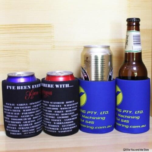 200pcs/lot Custom Beer Holders Print Your Logo Stubby Holders Australia Thermos Insulated Bag Neoprene Can Coolers Ice Packs