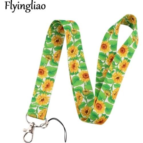 Painting childlike Sunflower Flowers Lanyard for Keys Phone Cool Neck Strap Lanyard for Camera Whistle ID Badge Cute webbings