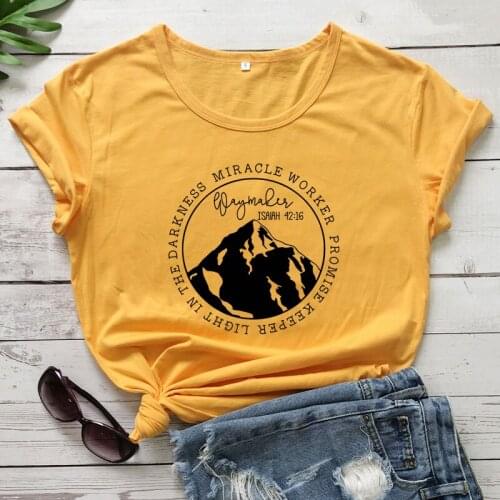 Waymaker Isaiah 42:16 Bible Verse T-shirt Vintage Women Christian Tshirt Aesthetic Religion Inspirational Quote Top Tee Shirt