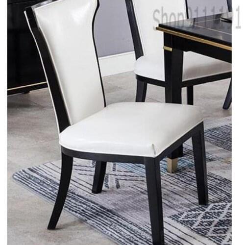 Custom Light Luxury Solid Wood Dining Chair American Style Simple Modern Chair Family Hotel Restaurant Western Style Chair Ins T