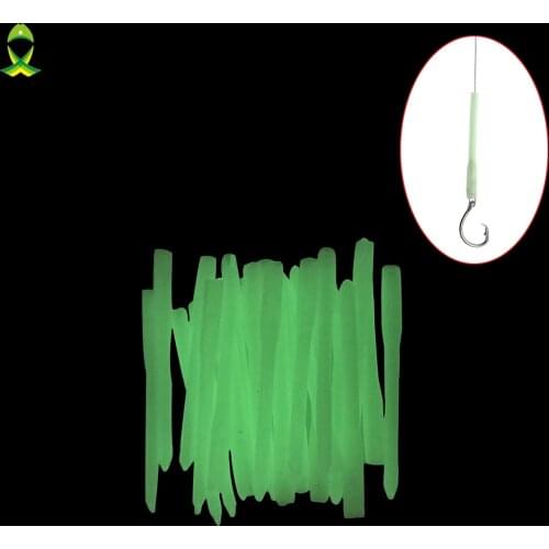 JSM 25pcs/lot Luminous Glow Crimp Protectors Sleeve green soft Tube for fishing hook Attract fish for fishing lure tackle
