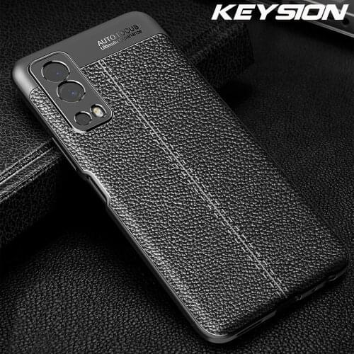 KEYSION Shockproof Case forIQOO Z3 U3 U3X leather texture soft silicone Phone Back Cover for VIVO Y72 Y52S 5G Y31S Y31 Y51 2020