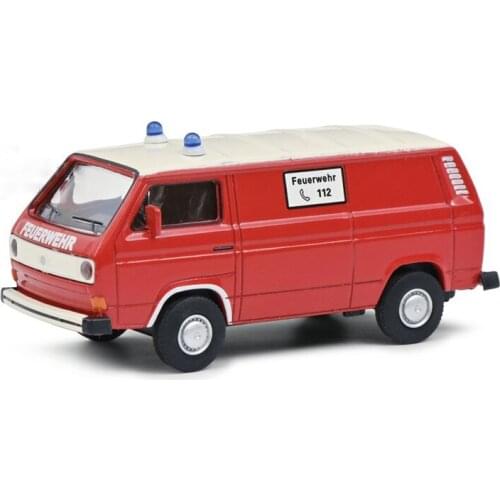 Diecast 1:64 Scale FEUERWEHR Model Cars T3 Fire Bus Static Display Adult Collectible Mini Toys Red Classic